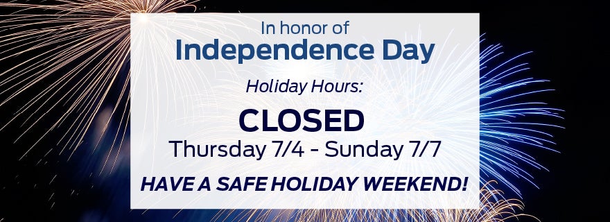 Closed July 4 through 7